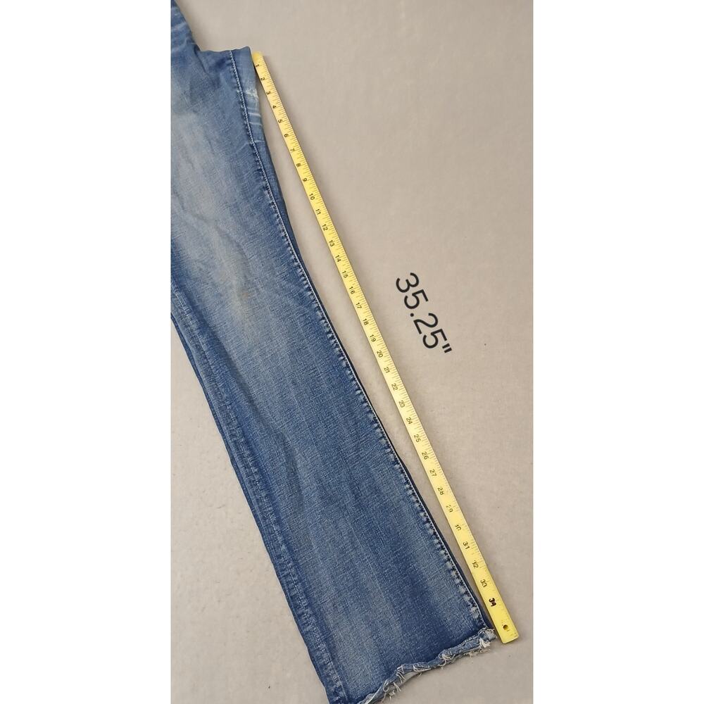 BKE (31- 37 1/2) Universal Fit Mid Rise Boot Cut Stretch Blue Denim Jeans - Picture 3 of 11